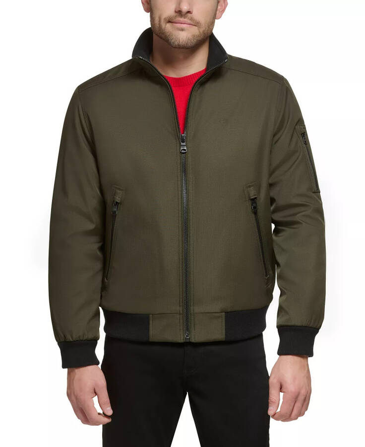 Men's Classic Zip-Front Ripstop Bomber Jacket Olive - 1