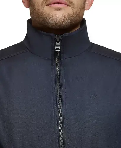 Men's Classic Zip-Front Ripstop Bomber Jacket-True Navy - 4