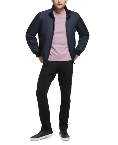 Men's Classic Zip-Front Ripstop Bomber Jacket-True Navy - 6