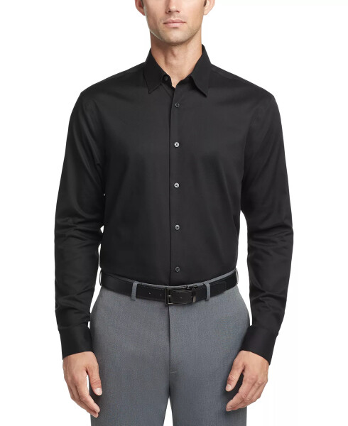 Men's Classic/Regular Non-Iron Stretch Performance Dress Shirt Black - 1