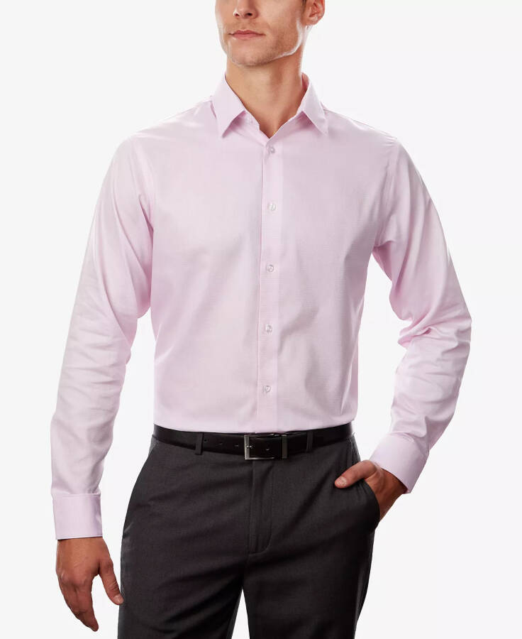 Men's Classic/Regular Non-Iron Stretch Performance Dress Shirt Pink - 3