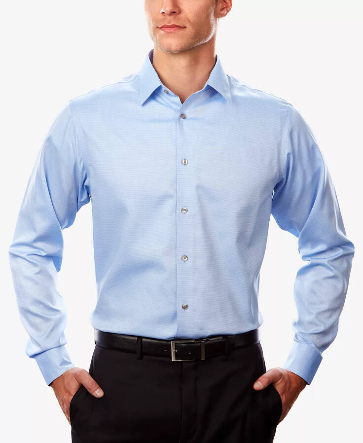 Men's Classic/Regular Non-Iron Stretch Performance Dress Shirt Stream - 3