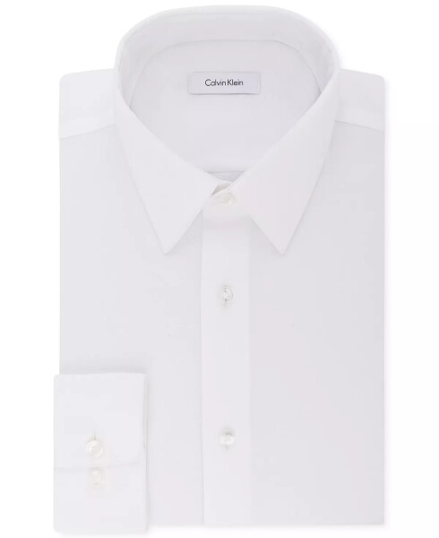 Men's Classic/Regular Non-Iron Stretch Performance Dress Shirt White - 4