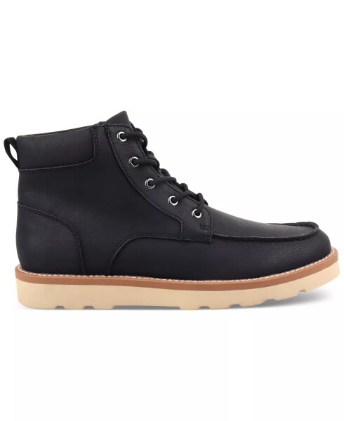 Men's Clifton Lace-Up Moc-Toe Boots, Created for Modazone Black - 5