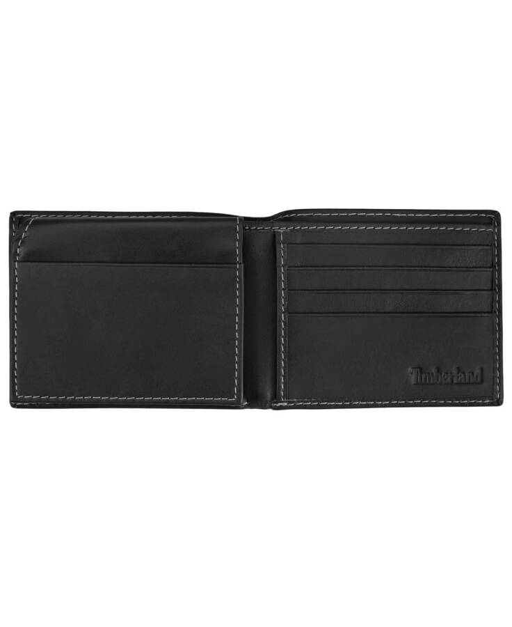 Men's Cloudy Passcase Leather Wallet Black - 3