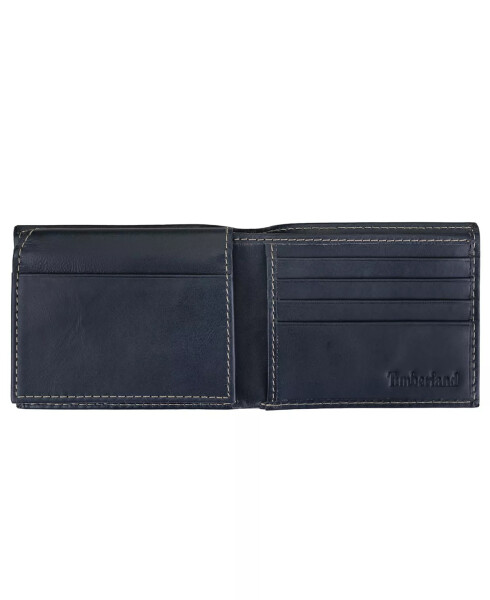 Men's Cloudy Passcase Leather Wallet Navy Blue - 2