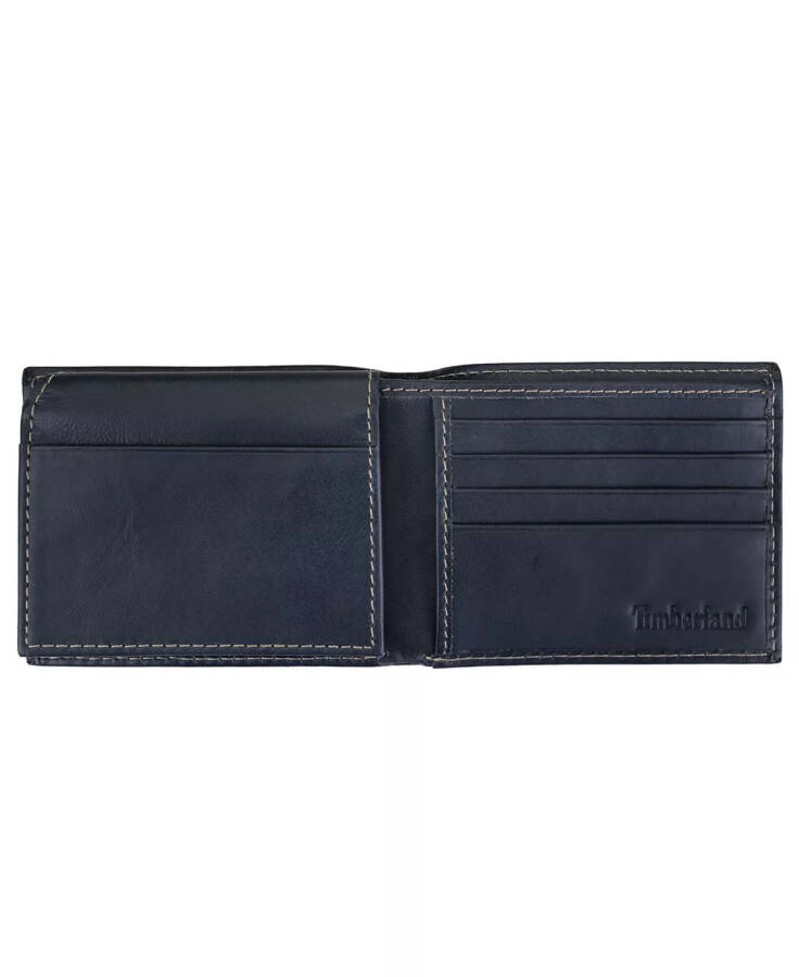 Men's Cloudy Passcase Leather Wallet Navy Blue - 2