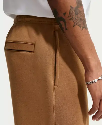 Men's Club Brushed Fleece Open Hem Pants - Ale Brown/White - 5