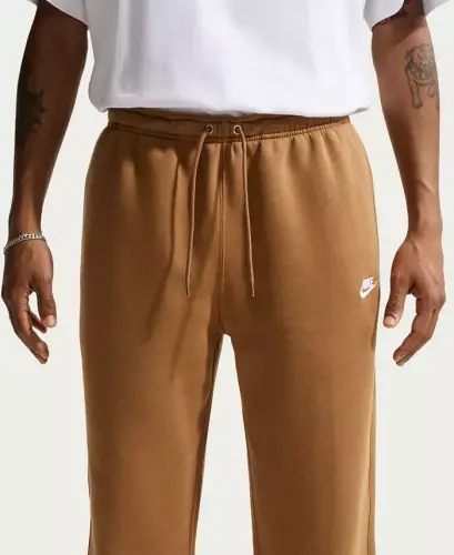 Men's Club Brushed Fleece Open Hem Pants - Ale Brown/White - 6
