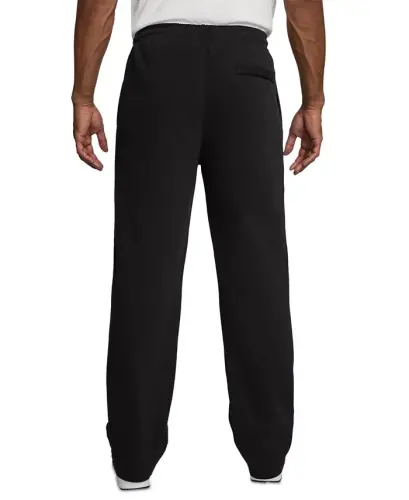Men's Club Brushed Fleece Open Hem Pants-Black/black/white - 3