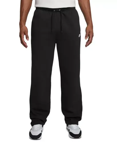 Men's Club Brushed Fleece Open Hem Pants-Black/black/white 