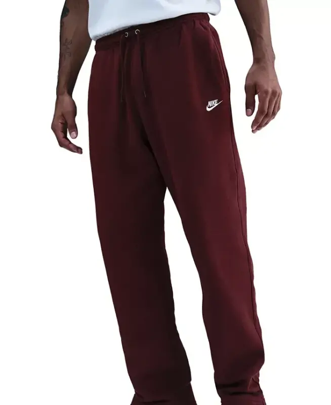 Men's Club Brushed Fleece Open Hem Pants - Dark team red - 3