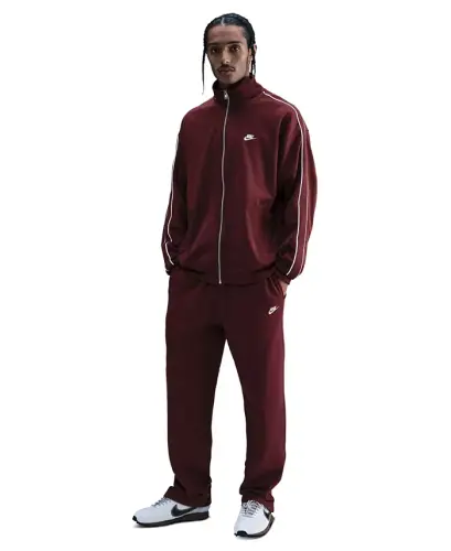 Men's Club Brushed Fleece Open Hem Pants - Dark team red 