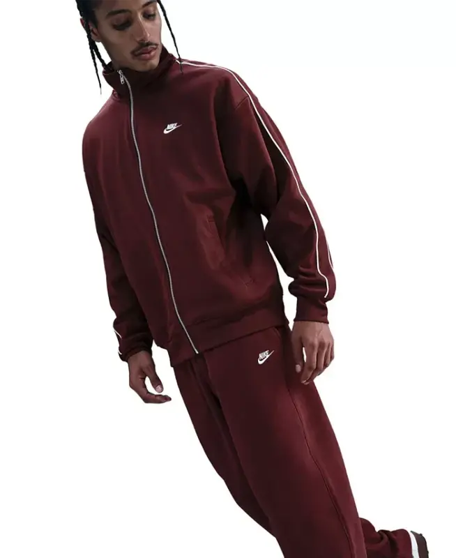 Men's Club Brushed Fleece Open Hem Pants - Dark team red - 2