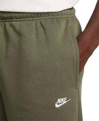 Men's Club Brushed Fleece Open Hem Pants - Medium Olive - NIKE (1)