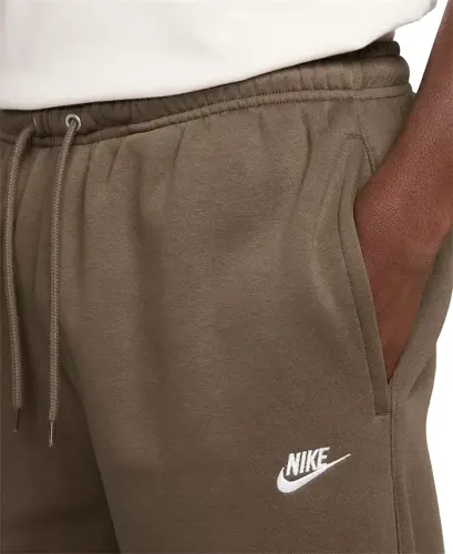 Men's Club Brushed Fleece Open Hem Pants - Mosswood Brown - NIKE (1)