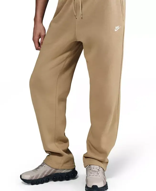 Men's Club Brushed Fleece Open Hem Pants - Parachute Beige/White - 1