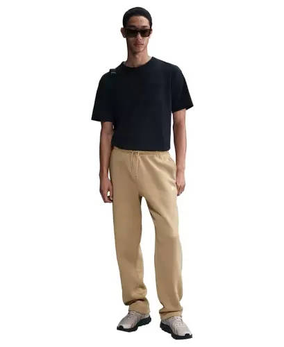 Men's Club Brushed Fleece Open Hem Pants - Parachute Beige/White - 1