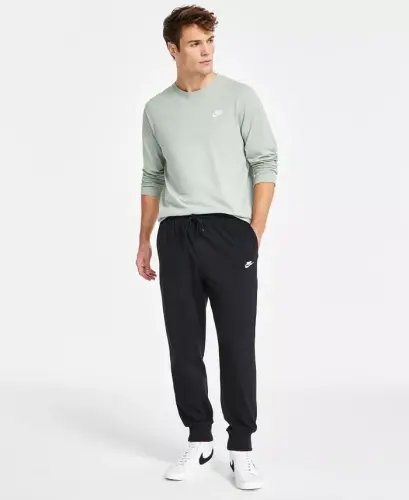 Men's Club Fleece Knit Joggers - Black/white - 1