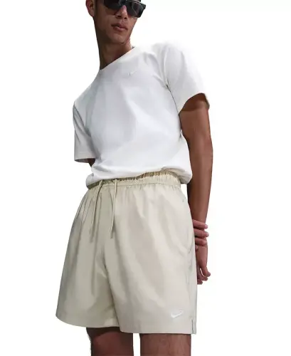 Men's Club Flow Relaxed-Fit Drawstring Shorts - Khaki/White - 2