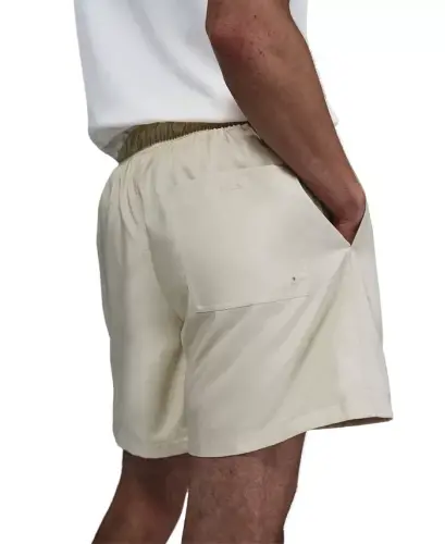 Men's Club Flow Relaxed-Fit Drawstring Shorts - Khaki/White - 4