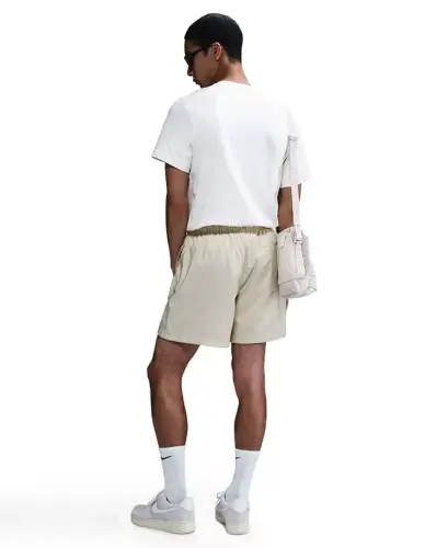 Men's Club Flow Relaxed-Fit Drawstring Shorts - Khaki/White - 5