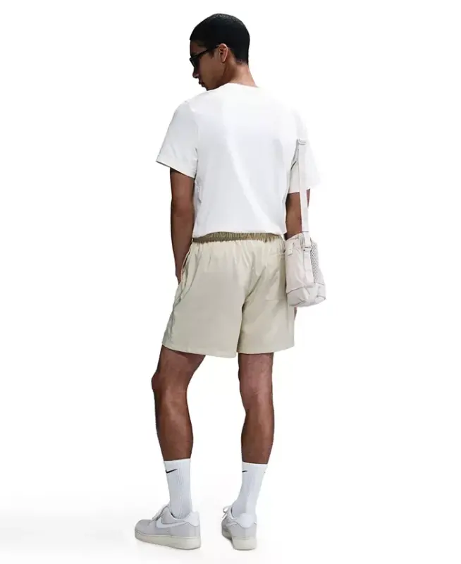 Men's Club Flow Relaxed-Fit Drawstring Shorts - Khaki/White - 5