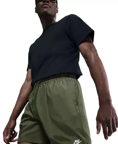 Men's Club Flow Relaxed-Fit Drawstring Shorts - Medium Olive/White - 2