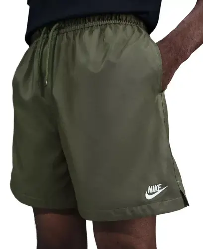 Men's Club Flow Relaxed-Fit Drawstring Shorts - Medium Olive/White - 3