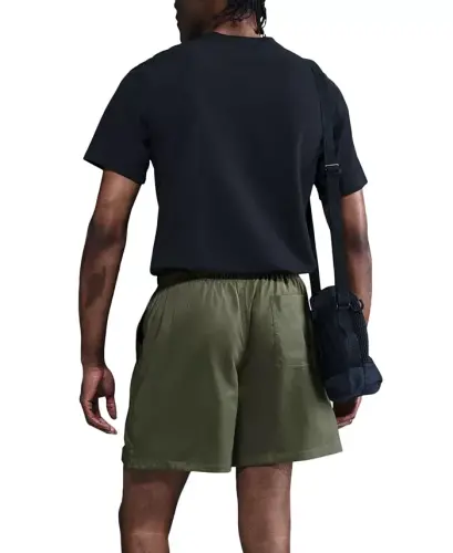 Men's Club Flow Relaxed-Fit Drawstring Shorts - Medium Olive/White - 4