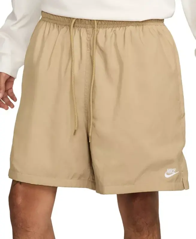 Men's Club Flow Relaxed-Fit Drawstring Shorts - Parachute Beige/white - 1