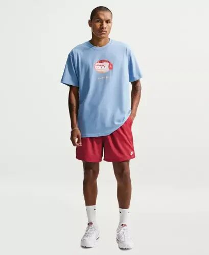 Men's Club Flow Relaxed-Fit Drawstring Shorts - Team Crimson/White - Nike (1)
