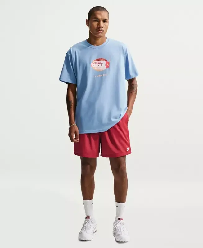 Men's Club Flow Relaxed-Fit Drawstring Shorts - Team Crimson/White - 1