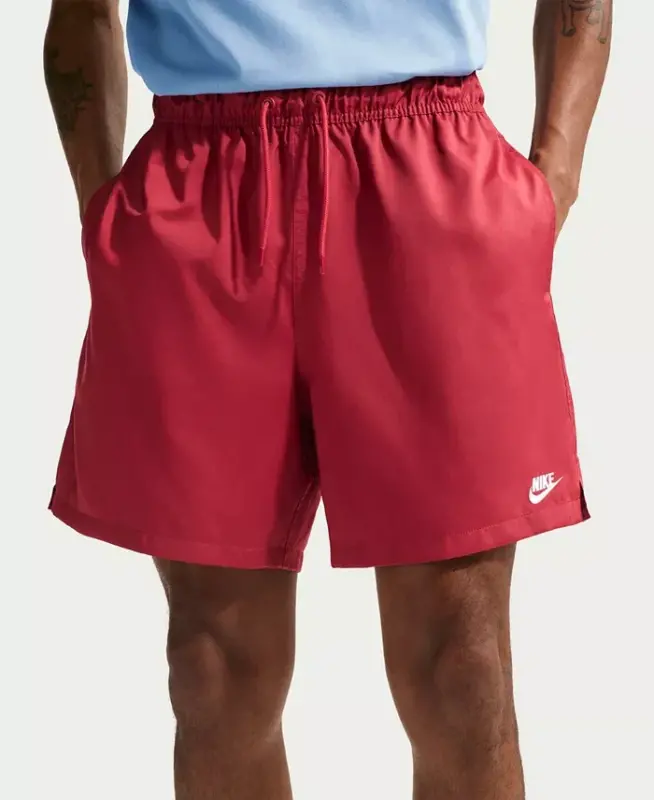 Men's Club Flow Relaxed-Fit Drawstring Shorts - Team Crimson/White - 2