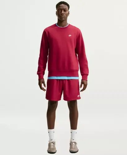 Men's Club Flow Relaxed-Fit Drawstring Shorts - Tough Red/White - Nike (1)