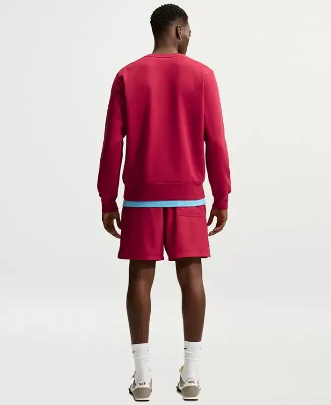 Men's Club Flow Relaxed-Fit Drawstring Shorts - Tough Red/White - 4