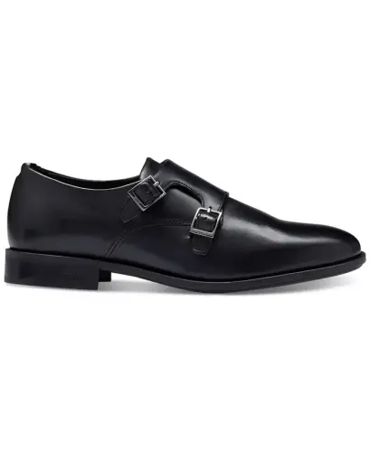Men's Colby Double-Buckle Monk Strap Dress Shoes-Black - 3