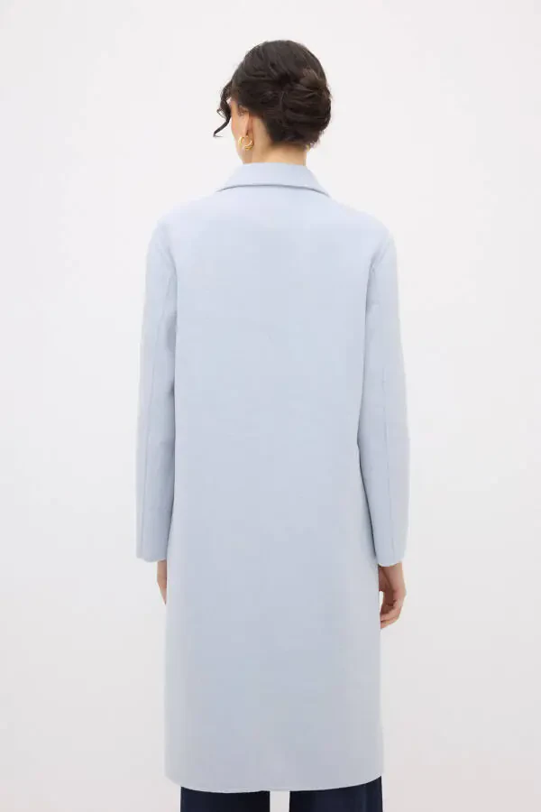 Men's Collared Wool Blend Coat - 7