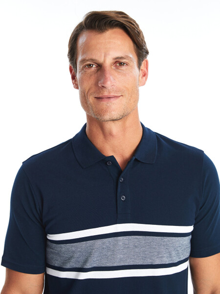 Men's Color Block Short Sleeve Polo Shirt - 7