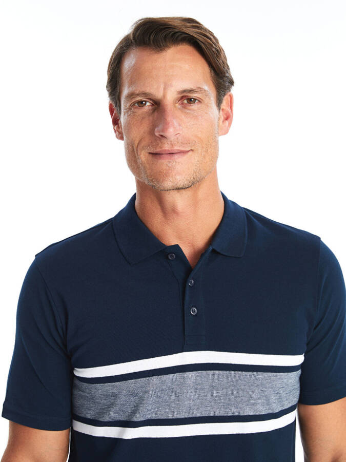 Men's Color Block Short Sleeve Polo Shirt - 1