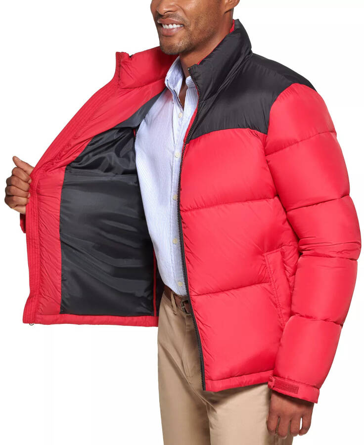 Men's Colorblocked Quilted Full-Zip Puffer Jacket, Created for Modazone Red - 3