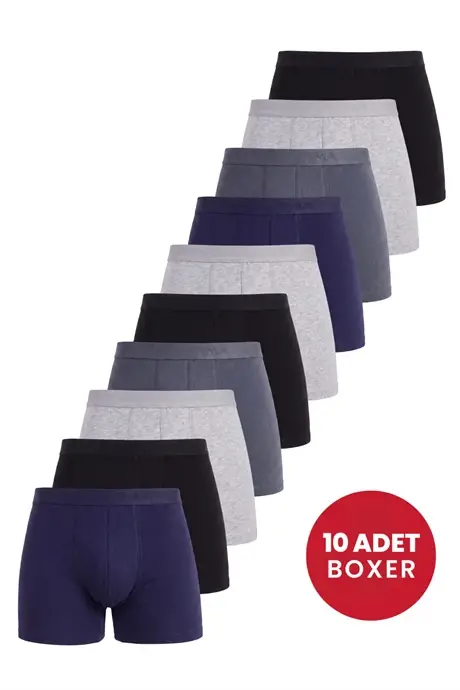 Men's Colorful Boxer Shorts 10-Pack Cotton Lycra Soft and Flexible Fabric - 1