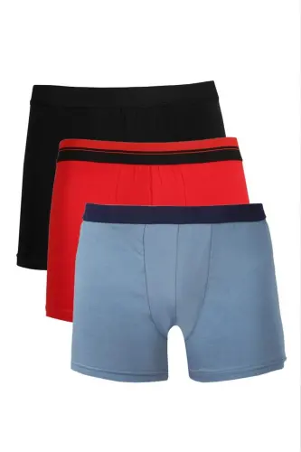 Men's Combed Cotton 3-Piece Boxer 40101 - BÜYÜKBEDENIZ (1)