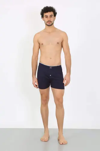 Men's Combed Cotton Boxer Shorts Navy 40091 - 9