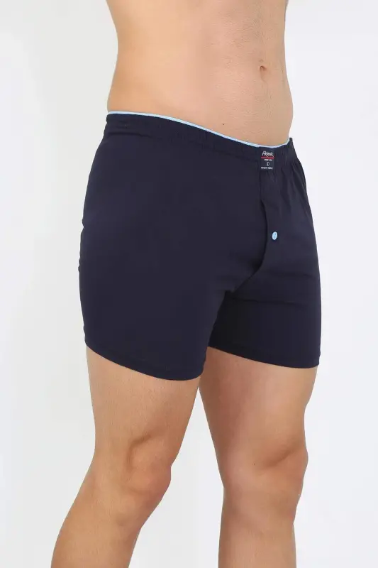 Men's Combed Cotton Boxer Shorts Navy 40091 - 6
