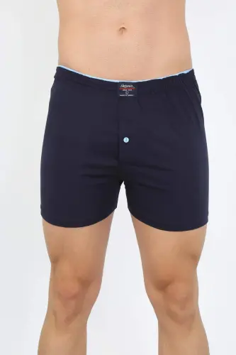 Men's Combed Cotton Boxer Shorts Navy 40091 - 7