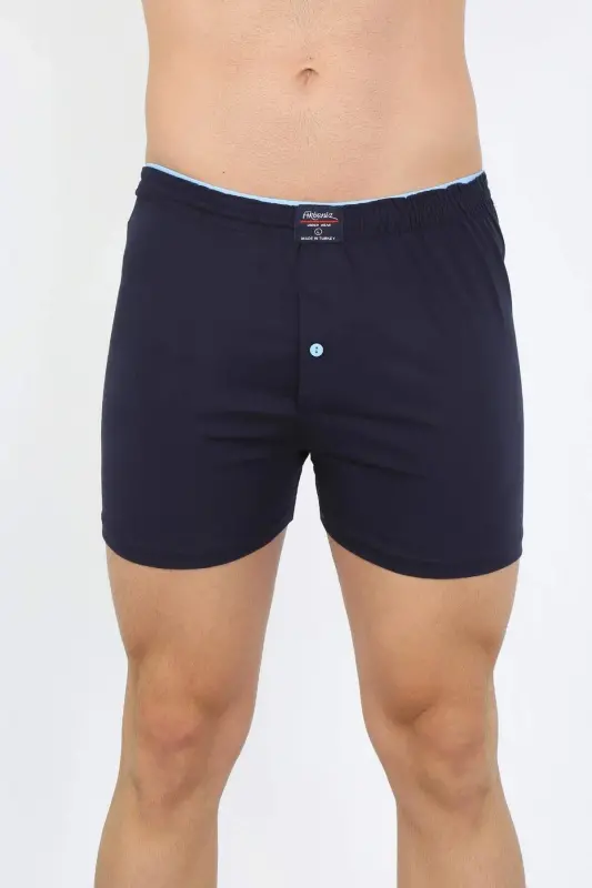 Men's Combed Cotton Boxer Shorts Navy 40091 - 5