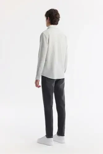 Men's Comfort Fit Under Button-Down Collar Striped Waffle - 4