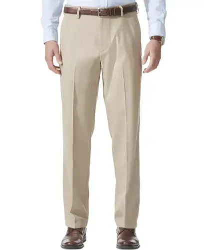 Men's Comfort Relaxed Fit Khaki Stretch Pants-British Khaki - 1