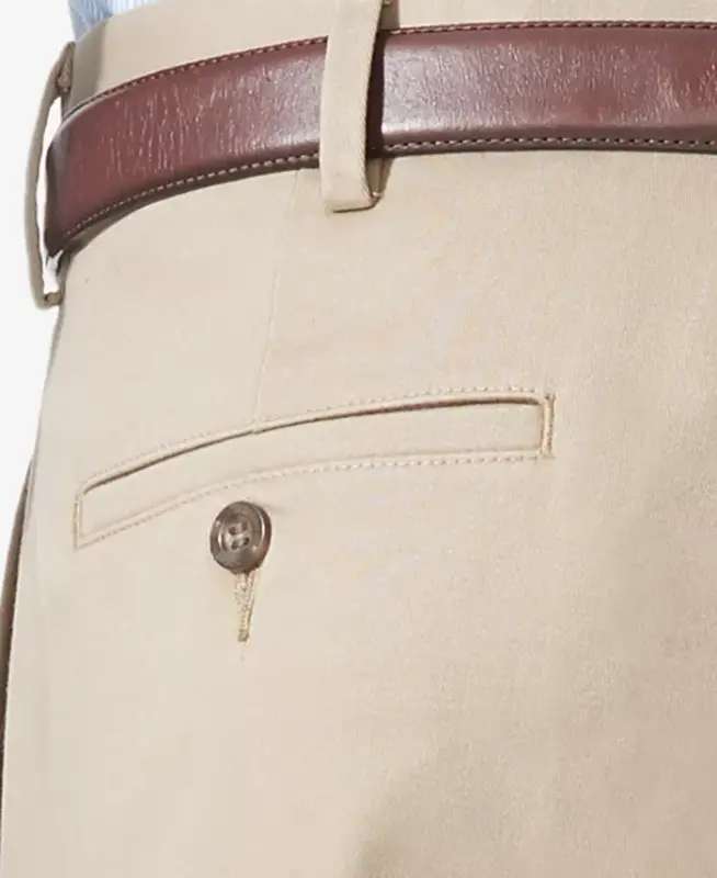 Men's Comfort Relaxed Fit Khaki Stretch Pants-British Khaki - 4